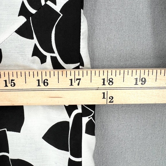 THAKOON ADDITION Tunic Womens 0 White Black Cotton Silk Voile 3/4 sleeve - Picture 12 of 15